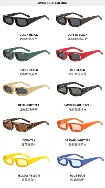 Design Rectangular Frame Gold-Tone Sunglasses Eyewear - 10