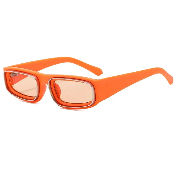 Design Rectangular Orange Tinted Eyewear - 1