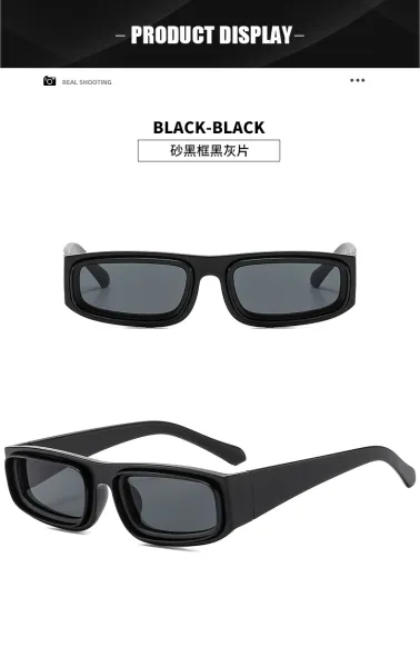 Design Rectangular Frame Gold-Tone Sunglasses Eyewear - 11