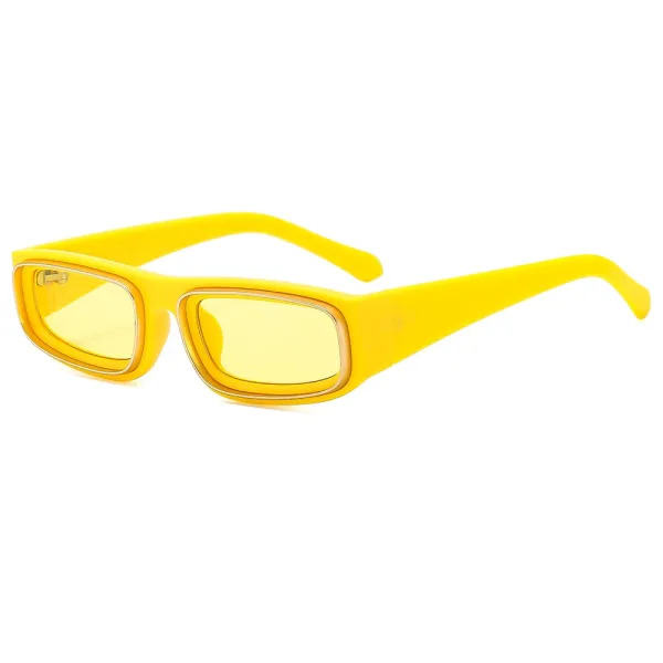 Design Rectangular Yellow Tinted Eyewear - 1