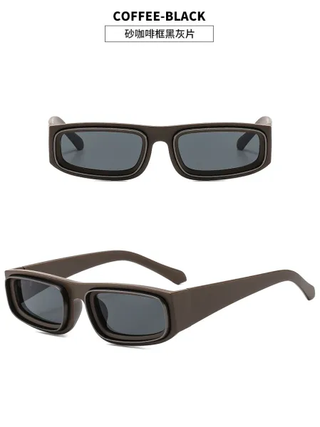 Design Rectangular Frame Gold-Tone Sunglasses Eyewear - 12