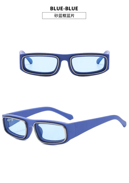 Design Rectangular Frame Gold-Tone Sunglasses Eyewear - 20