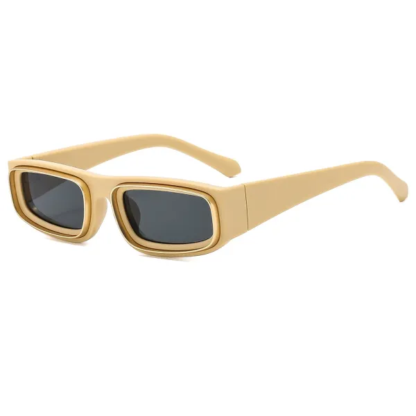 Design Rectangular Frame Gold-Tone Sunglasses Eyewear - 1