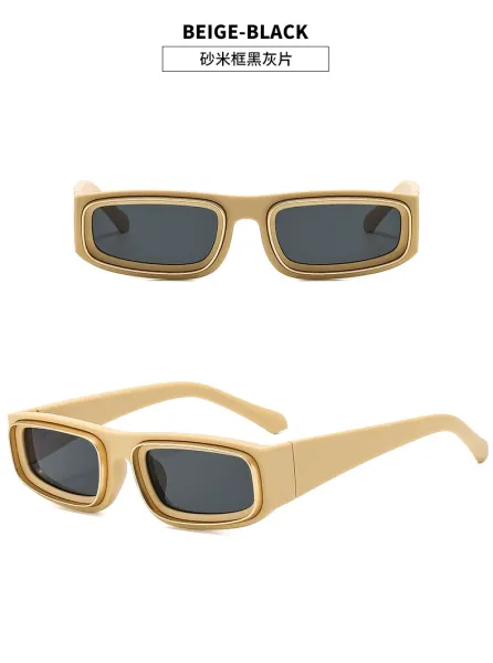 Design Rectangular Frame Gold-Tone Sunglasses Eyewear - 15
