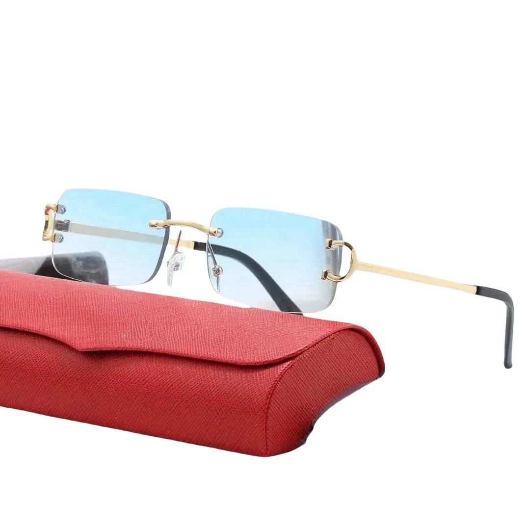 Rimless cut edge sunglasses sun glasses