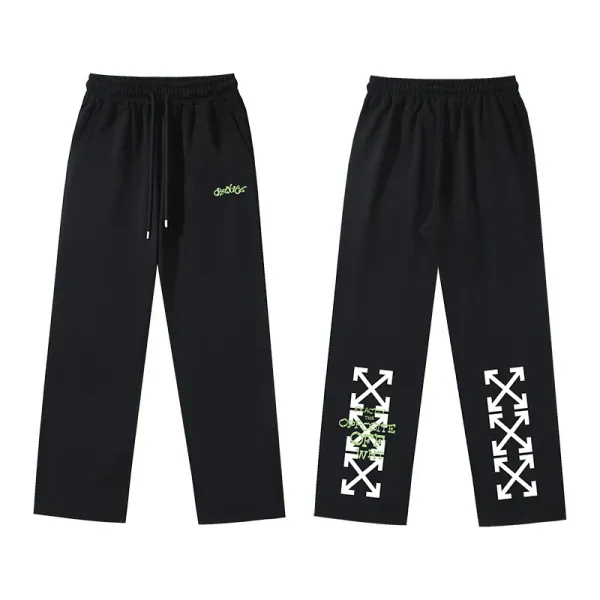 Off-White Arrow Print Sweatpants Black - 1