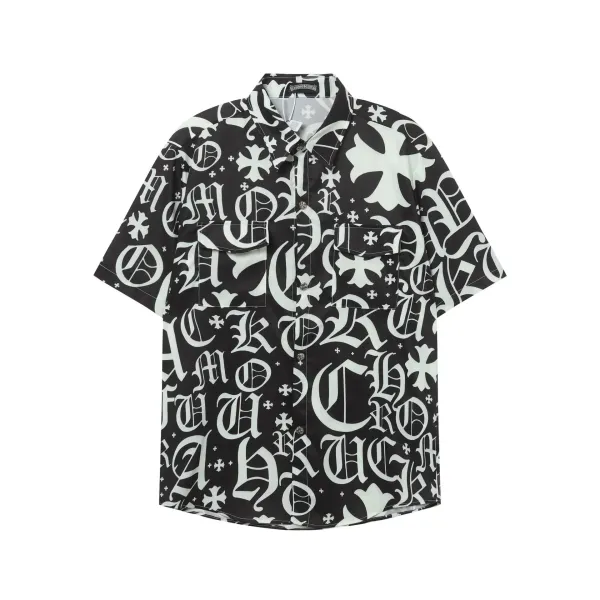 Chrome Hearts x Unknown Brand Gothic Letter Print Black Shorts with Red Lip Patch - 5