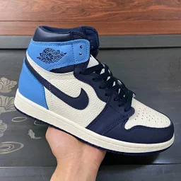 thumbnail for The aj1 obsidian whole shoe is really full-topped "small waist" version, the original original top-tier leather built-in solo air cushion!