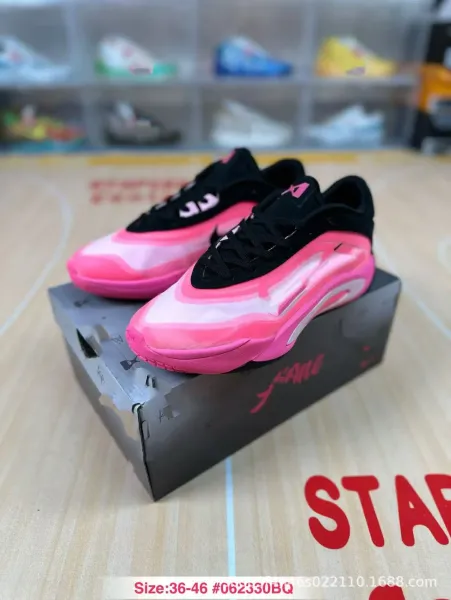 Aline Basketball Shoes Pink and White Sneakers - 5