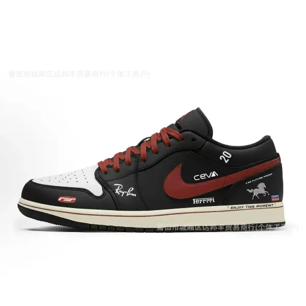 Air Jordan 1 Low x Ray-Ban x Ferrari x CEVA Collaboration Black/White/Red Sneakers - 1