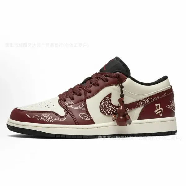 Air Jordan 1 Low Chinese New Year Burgundy Sneakers - 1