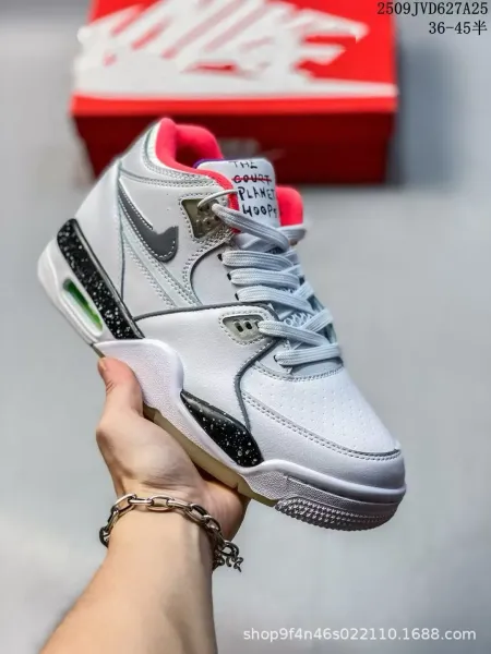 Nike Air Flight 89 White Purple Teal Basketball Sneakers - 4