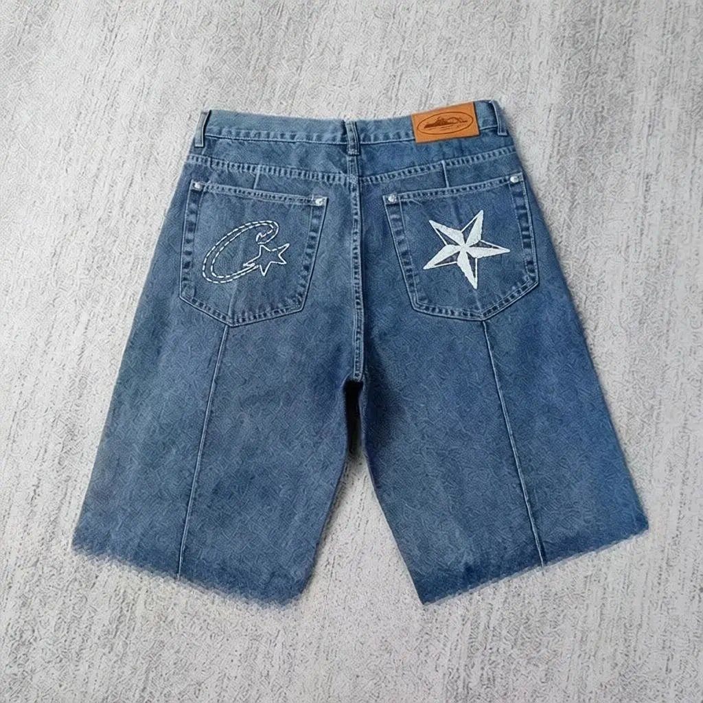 Dark Blue Denim Shorts