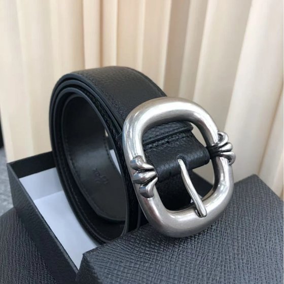 Star style leather belt with double scroll needle buckle and retro design, featuring a cowhide waistband at the top layer, measuring 3.8 centimeters