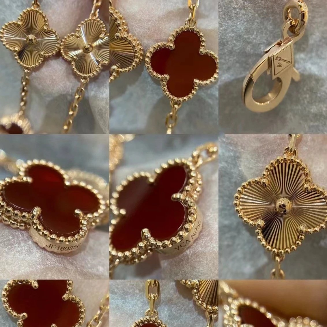 Van Cleef & Arpels Alhambra Four-Leaf Clover 18K Gold & Chalcedony Bracelet 1