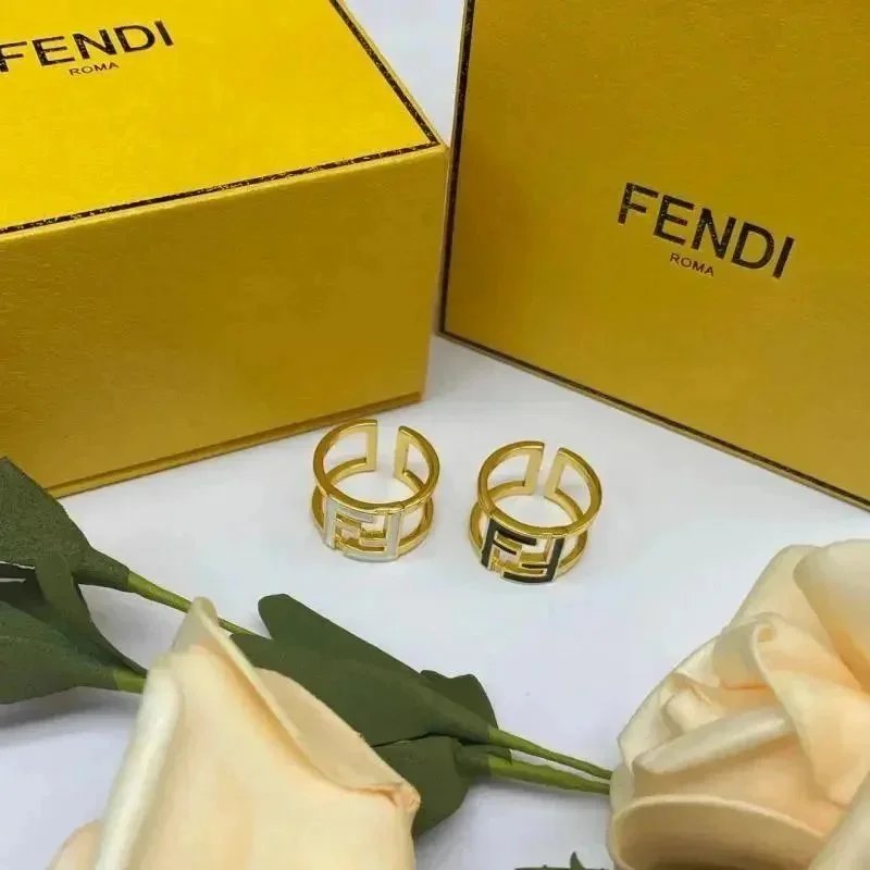 芬家字母戒指简约风高颜值18k珐琅彩甜美F字母开口戒女-0715:findsindex.com - 200867