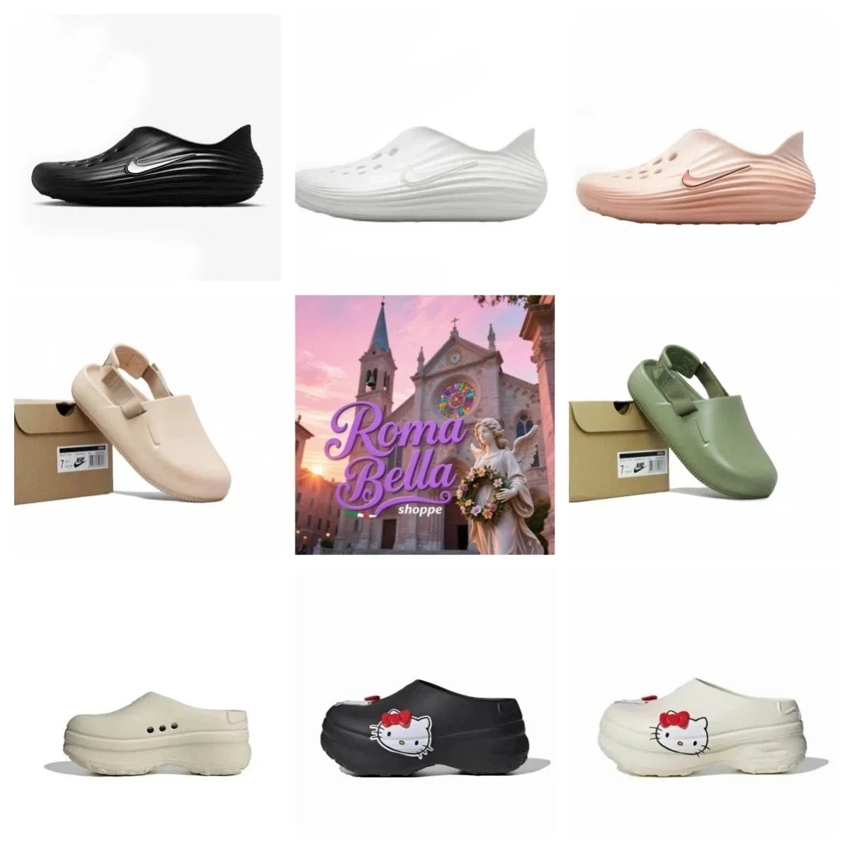 Nike Aqua Rift Slide Black Wavy Sole Slip-On Sandal - 134916