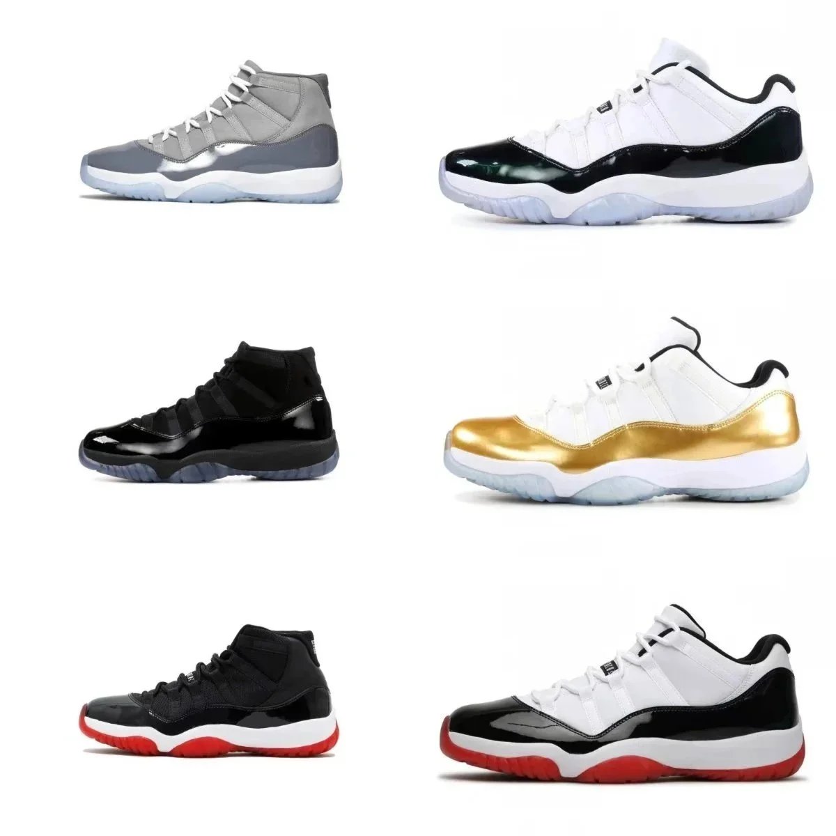 Nike Air Jordan 11 Retro Concord Black White Patent Leather - 200148