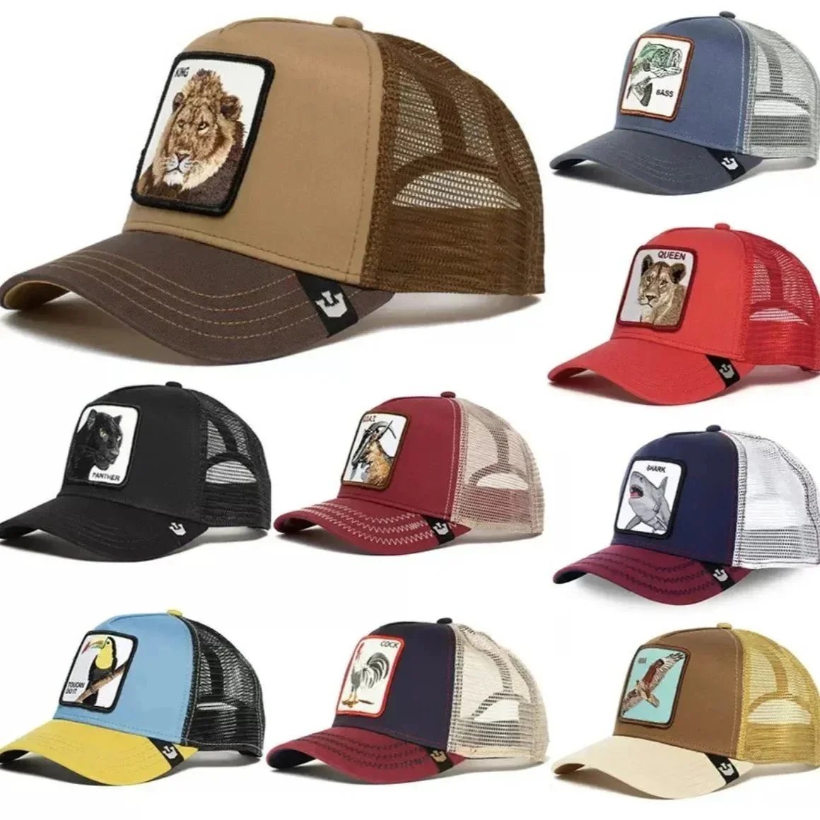 Goorin Bros King Lion Patch Trucker Hat Tan-Brown Mesh - 202845