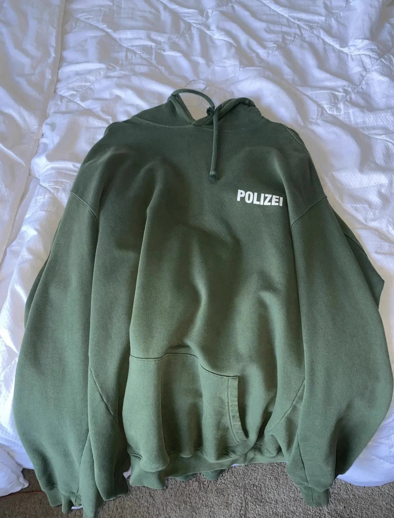 现货VTMss16OGGreenPolizeiHoodie绿色标语Logo卫衣 - 198114