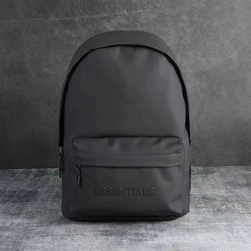 Essentials Black Matte Backpack with Embossed Logo - 131839