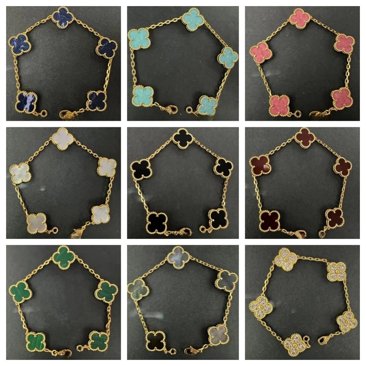 Van Cleef Alhambra Gold Bracelet with Five Clover Motifs