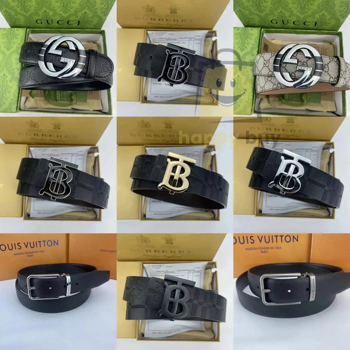 Gucci Interlocking G Belt Black Leather Silver Buckle