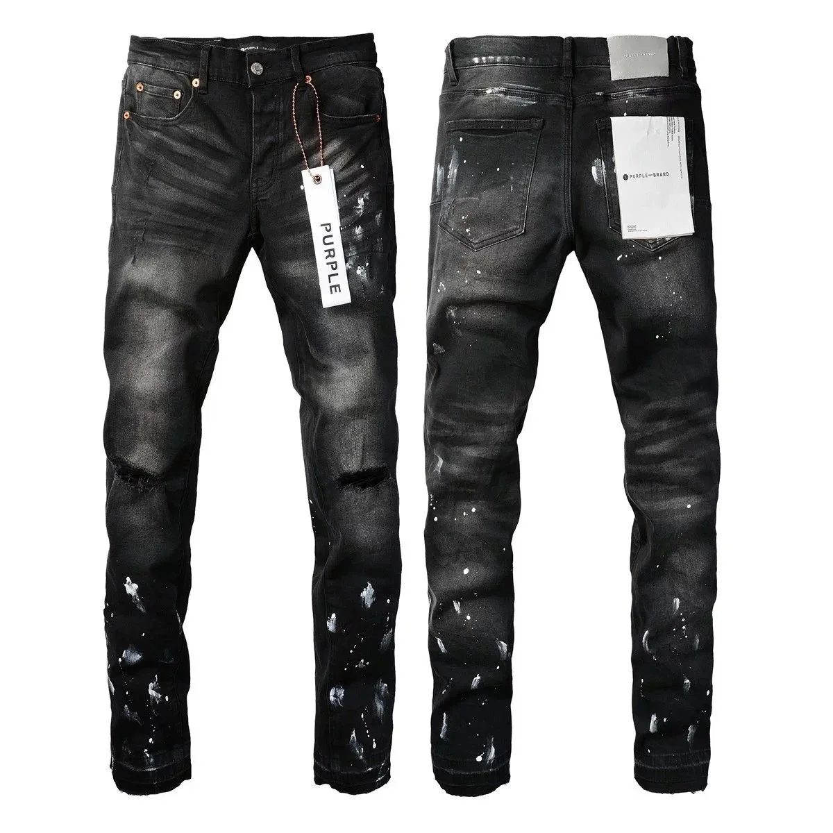 Purple Brand Purple Brand Paint Splatter Distressed Jeans Black