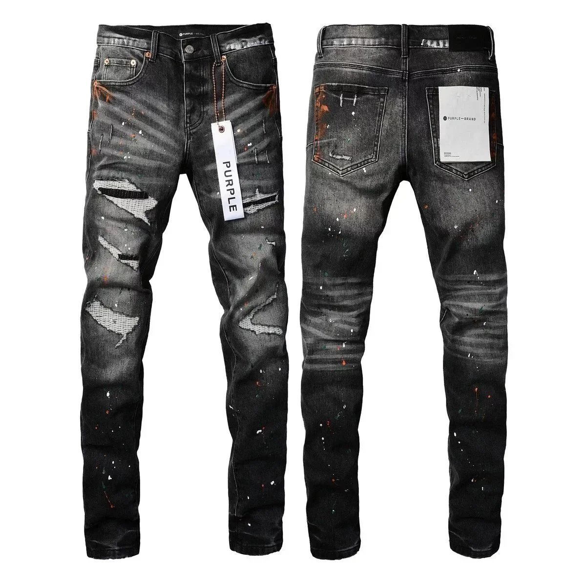 Purple Brand Purple Brand Paint Splatter Distressed Jeans Black