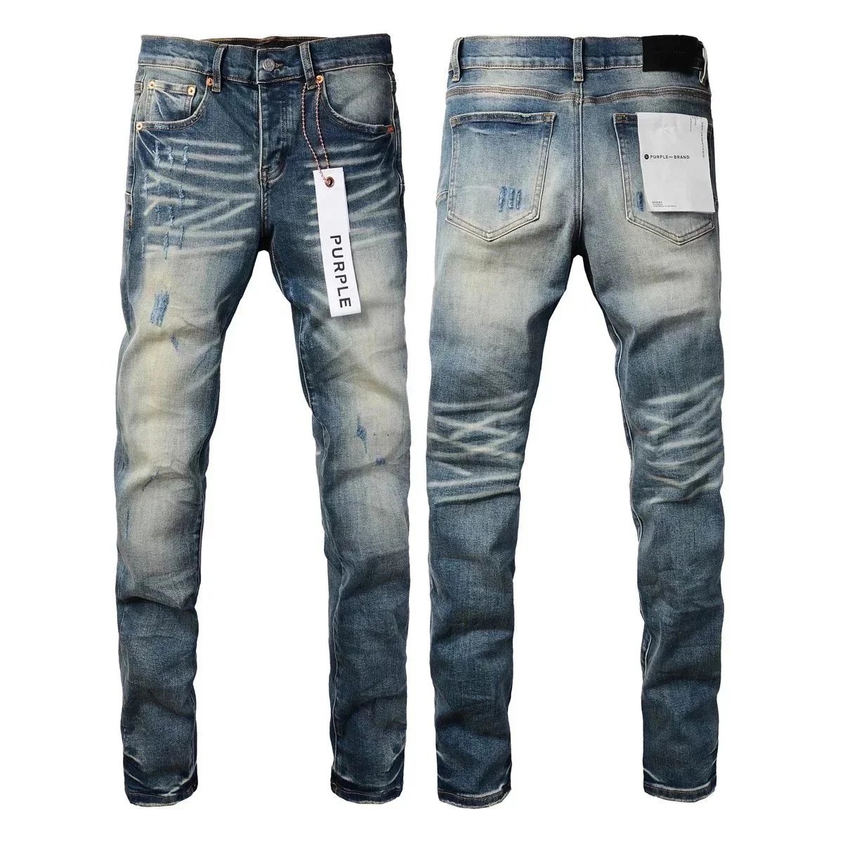 Purple Brand Purple Brand Slim Fit Distressed Jeans Blue