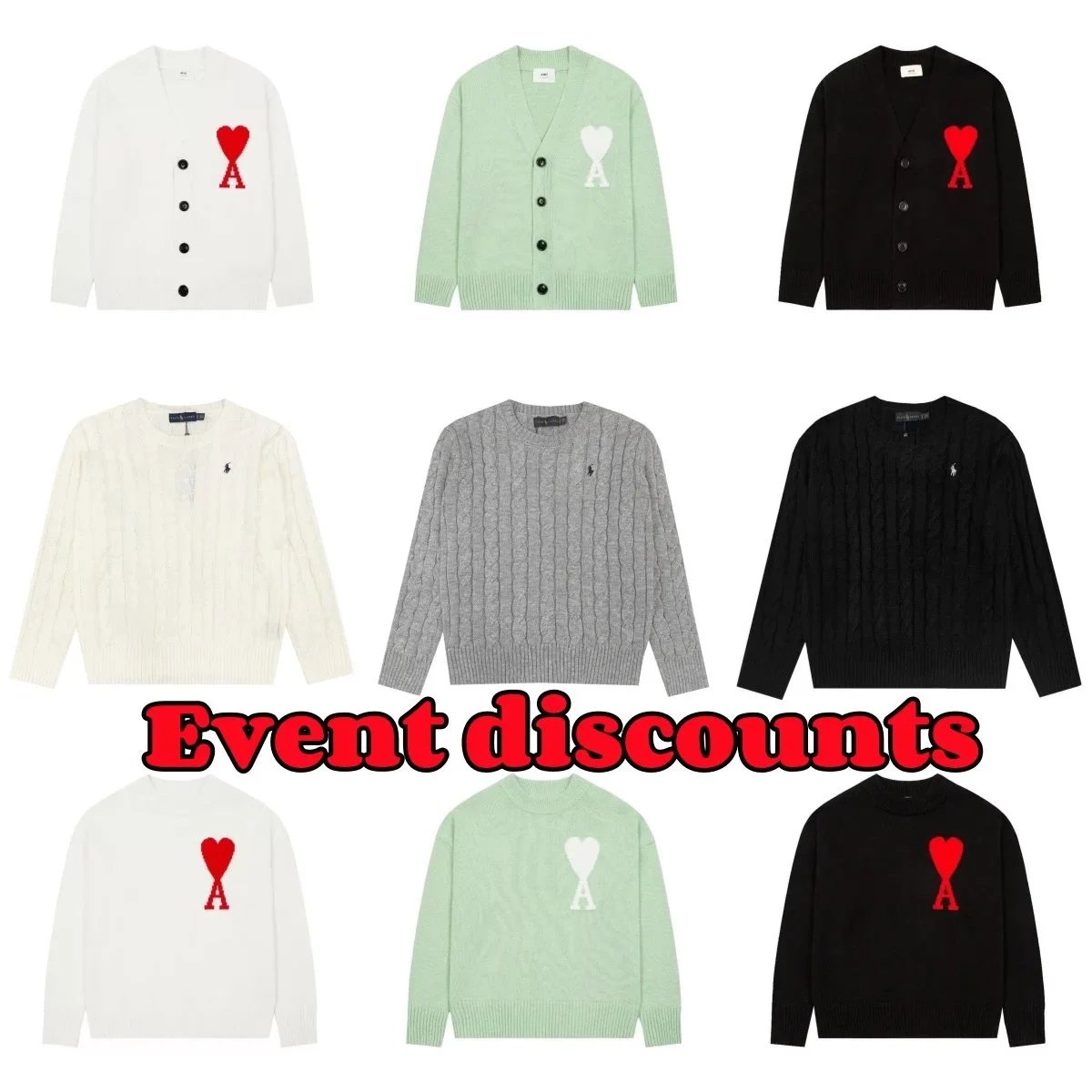 Ami Paris Heart Logo Sweater/C