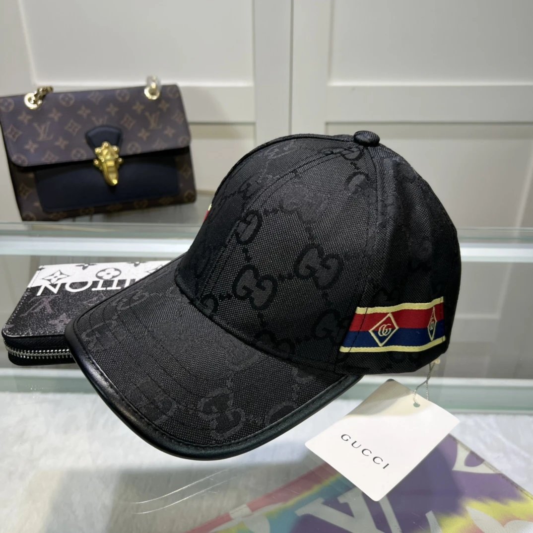 Gucci Black GG Monogram Baseball Cap - rep Gucci