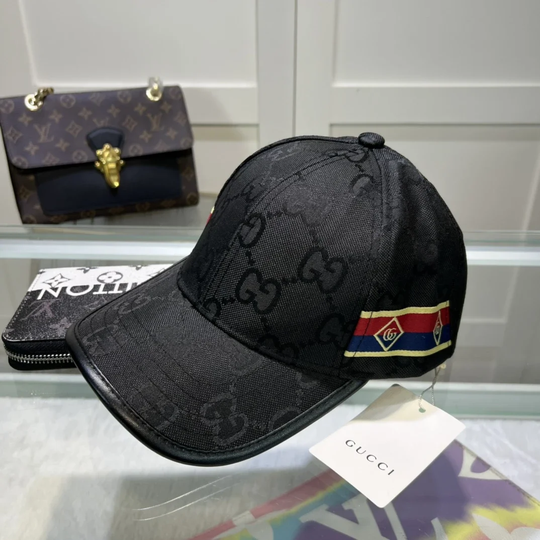 Gucci Black GG Monogram Baseball Cap