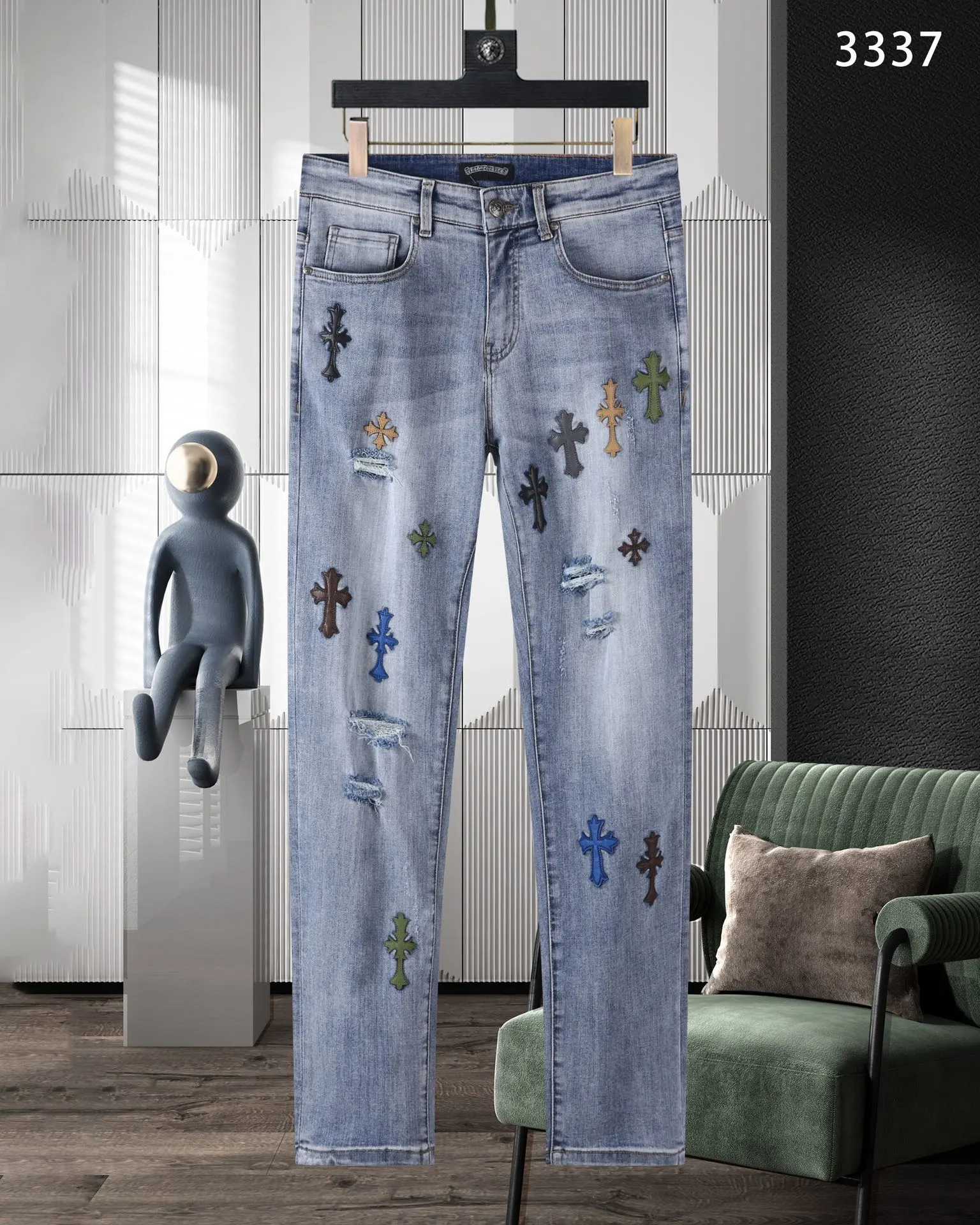 Chrome Hearts Cross Patch Jeans Collection