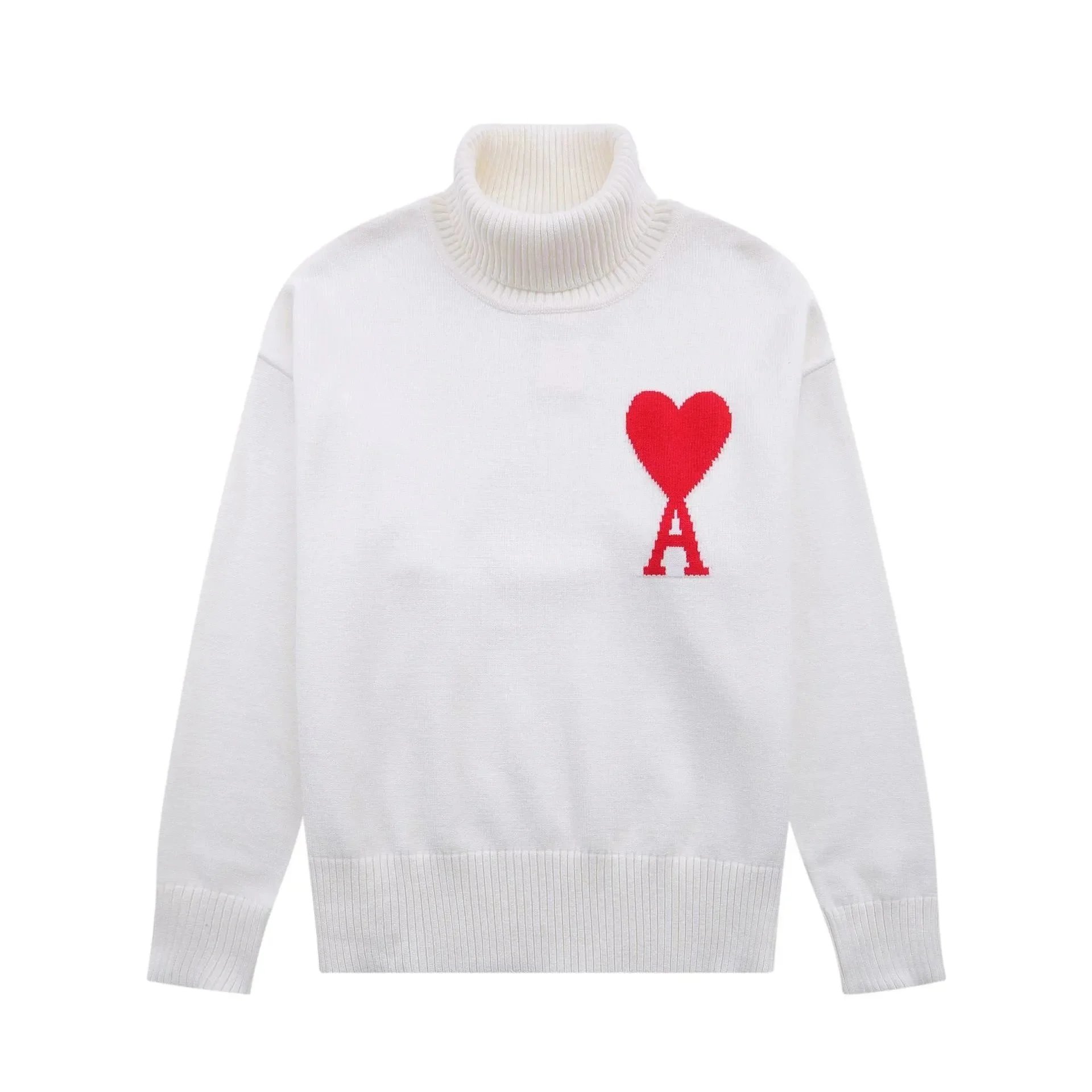 A12 Heart High Neck White Red Heart