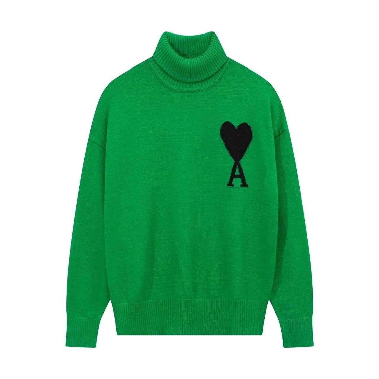A12 Heart High Neck Grass Green Black Heart