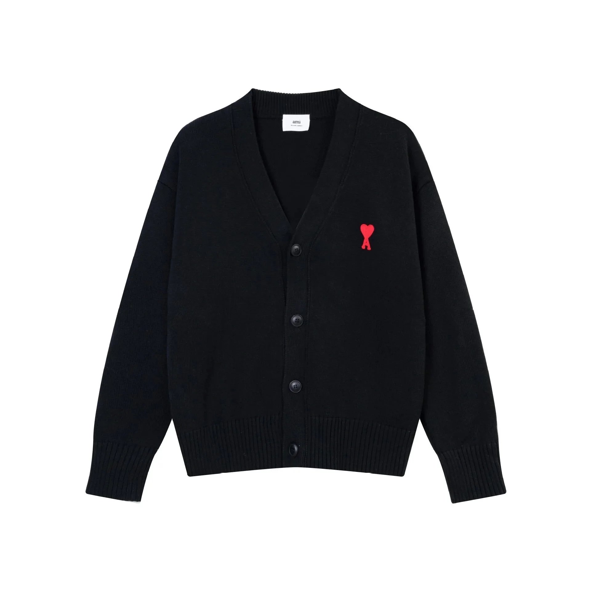 8116 Medium Love Towel Embroidered Cardigan Black