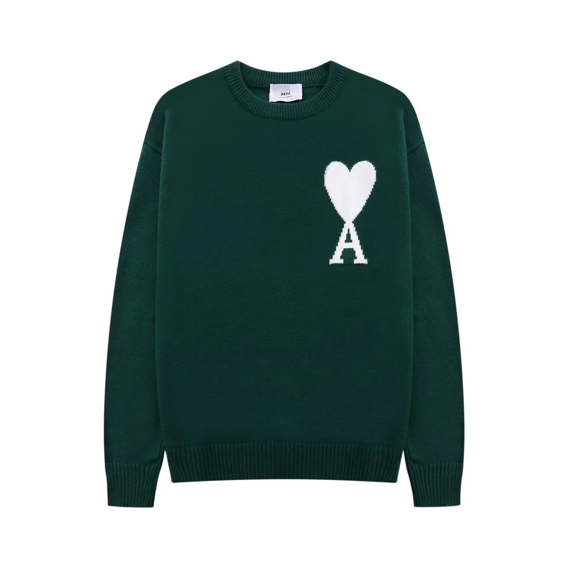 A8 Classic Heart Round Neck Dark Green