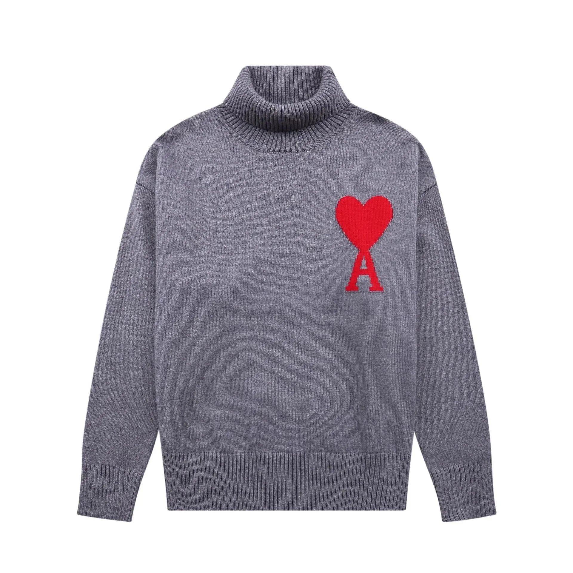 A12 Heart High Neck Gray Red Heart