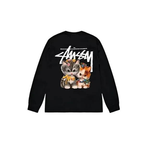 Stüssy Kitten Graphic Long-Sleeve T-Shirt Black - 1