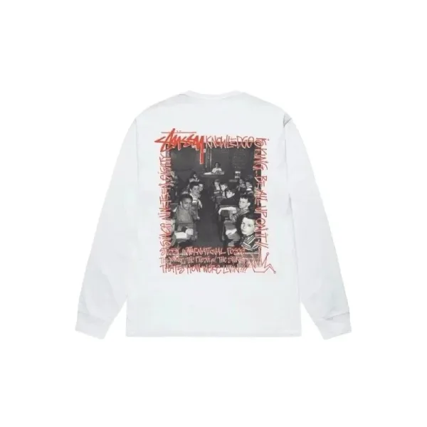 Stüssy Knowledge Long Sleeve T-Shirt White - 1