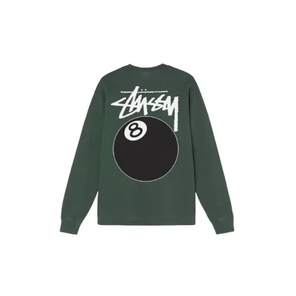 Stüssy 8-Ball Long Sleeve T-Shirt Army Green - 1