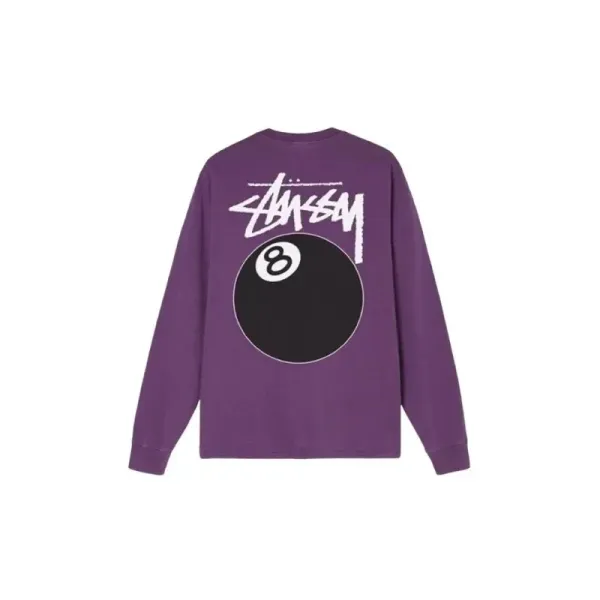 Stüssy 8-Ball Long Sleeve T-Shirt Purple - 1
