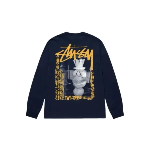 Stüssy x Evil Tribe Long Sleeve T-Shirt Navy - 1