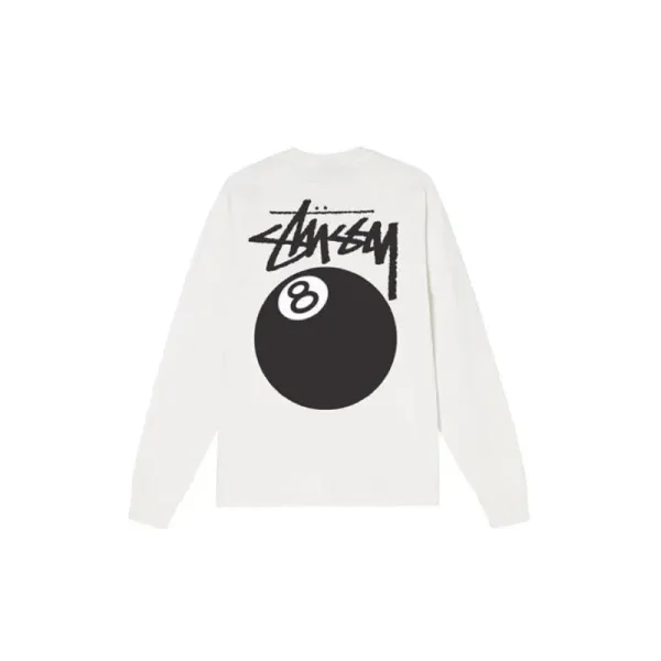 Stüssy 8-Ball Long Sleeve T-Shirt White - 1