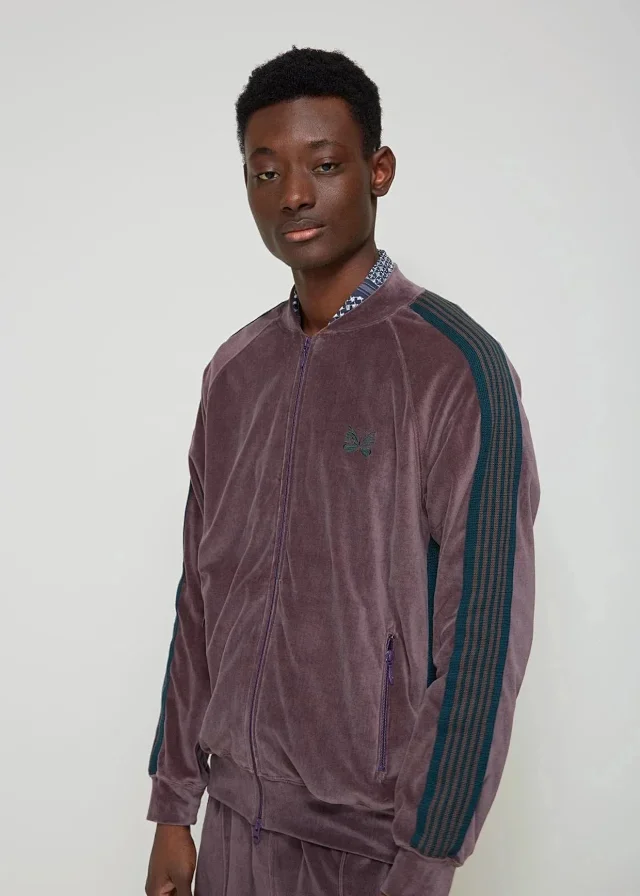 Needles Jackets Zip-Up Track Jacket with Side Stripes and Butterfly Embroidery product detail image 4