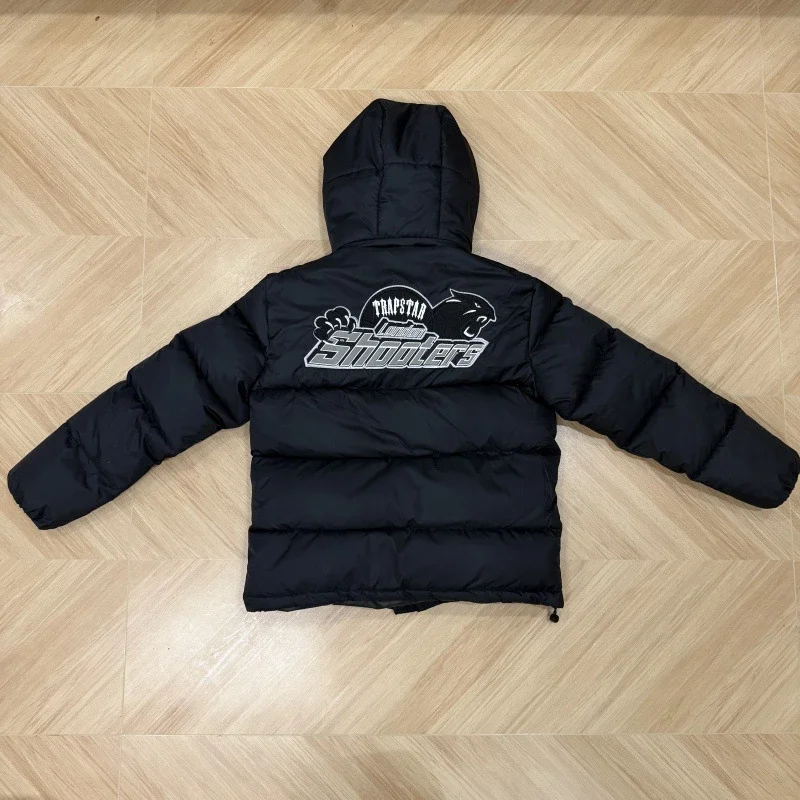 跨境外贸Trapstar冬季连帽男女款虎头标棉服街头嘻哈时尚外套棉服