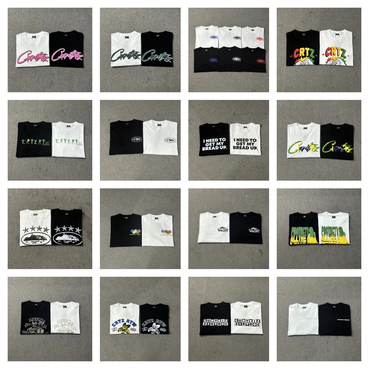 美式跨境外贸corteiz恶魔岛系列T恤短袖字母Logo印花圆领短袖T