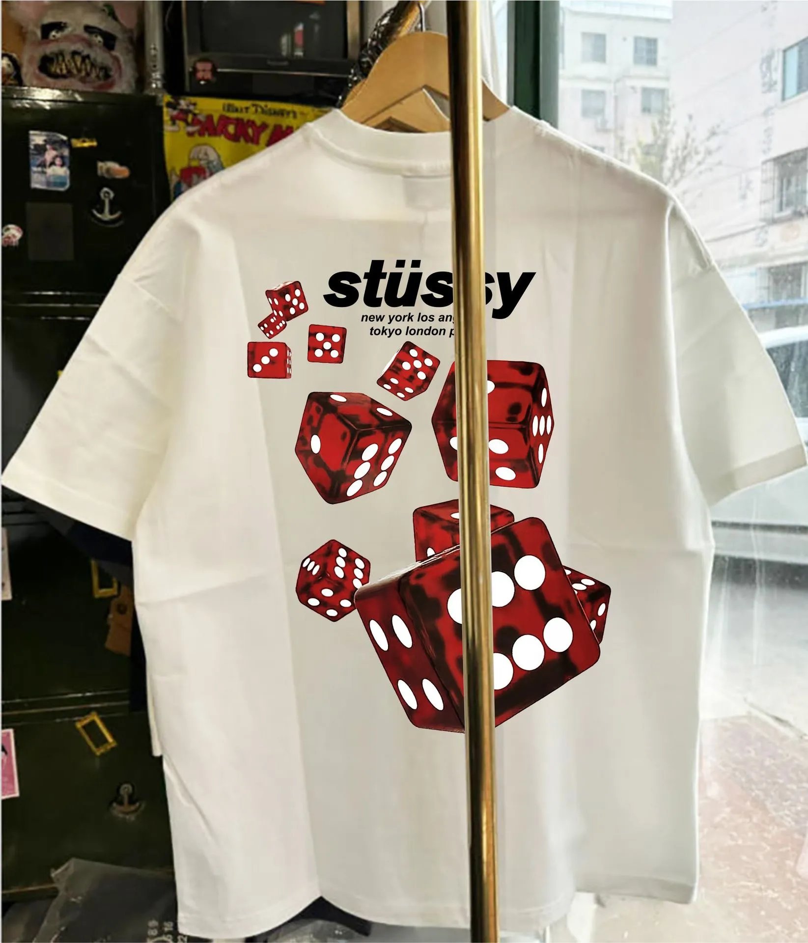 跨境外贸欧美潮流春夏新款重磅纯棉T-shirt 短袖T恤男女宽松STU西