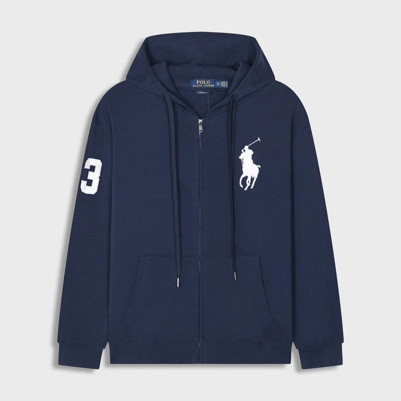 Hot selling+9春秋大马标薄款RL连帽开衫纯色卫衣刺绣宽松大码保罗男装Polo外套